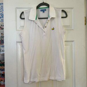 Masters Tournament Magnolia Lane Sleeveless Golf Polo - White, Medium